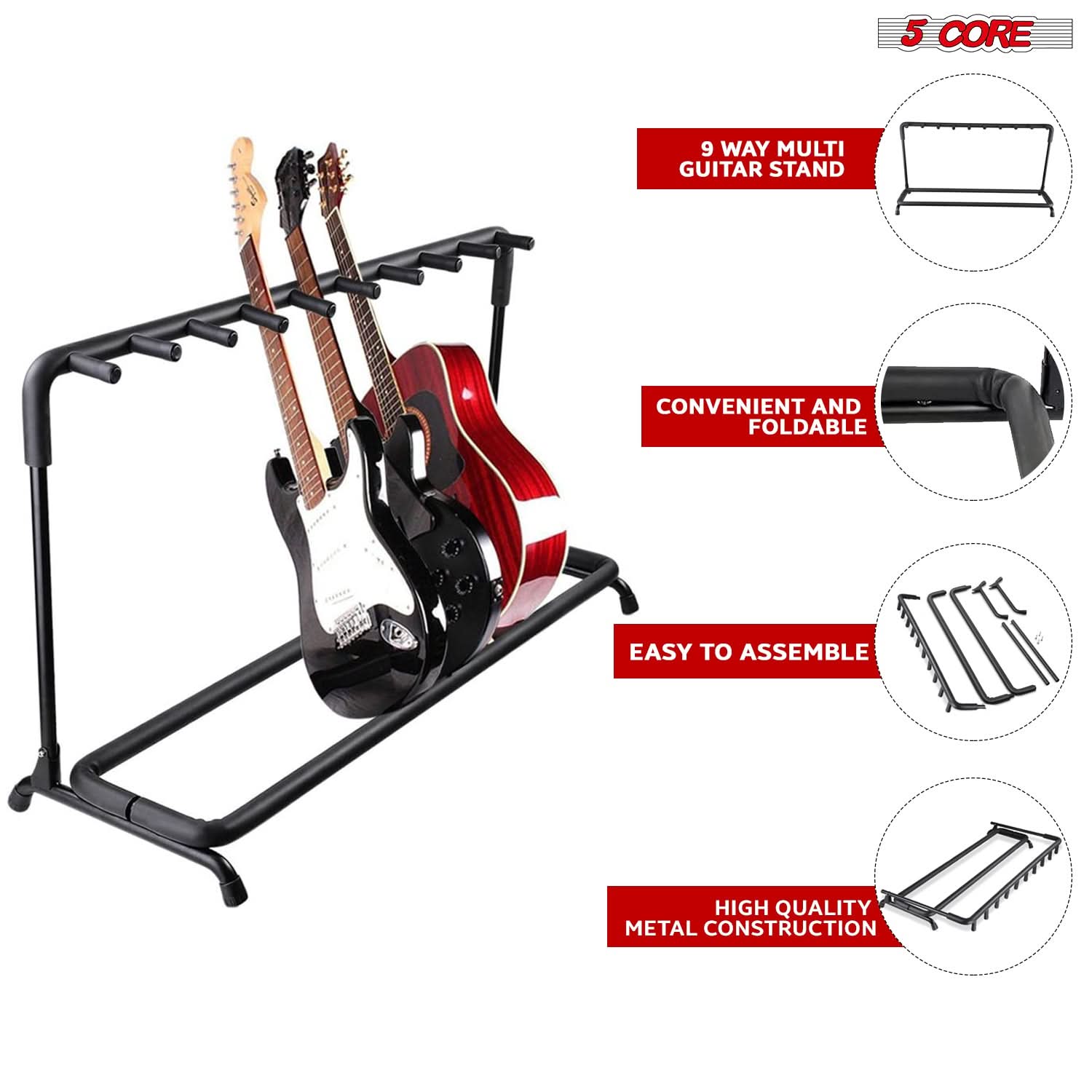 5 Core Multi Guitar Rack Stand - Resin Vat recension och pris