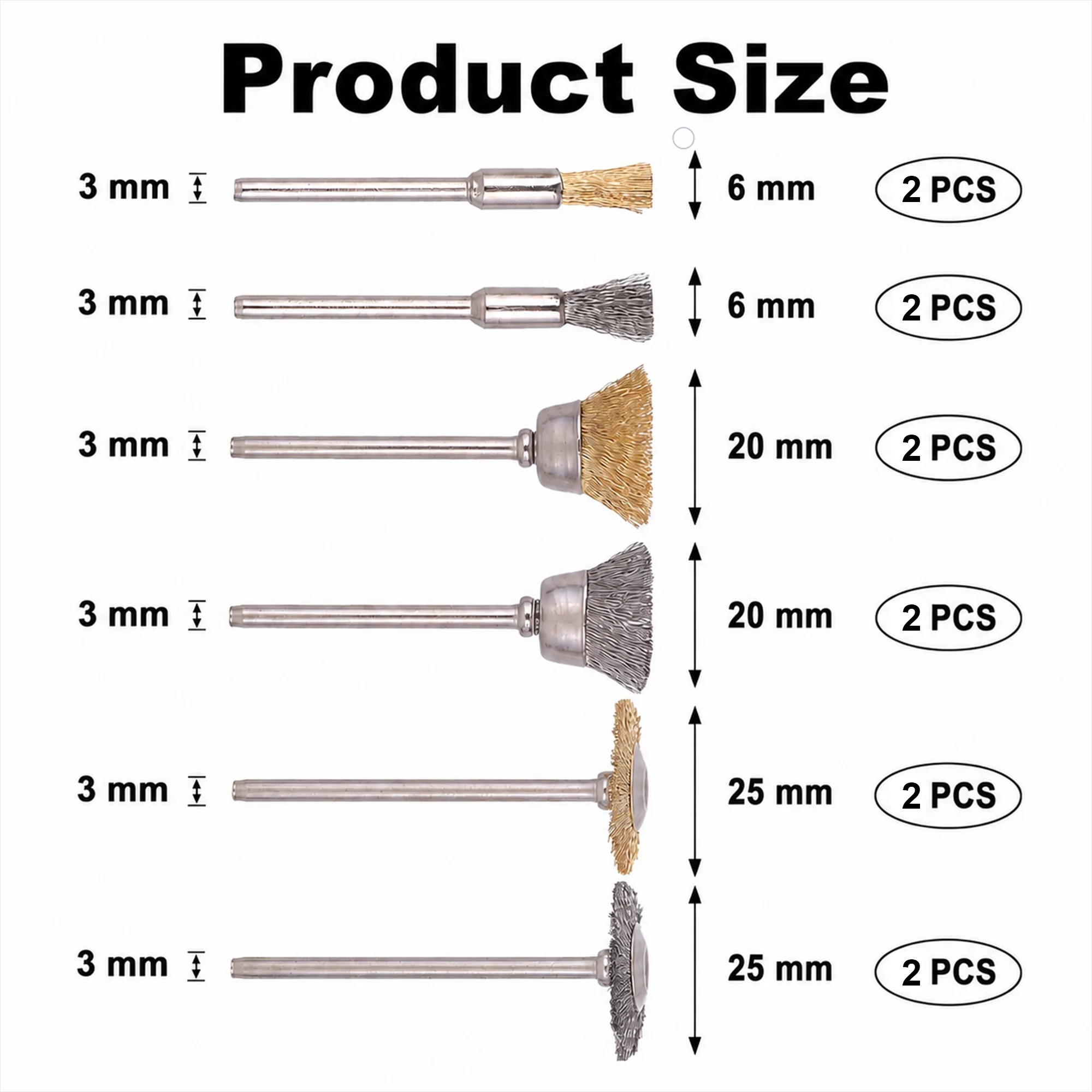 12Pcs Brass Brush Steel Wire W - Nozzle Brass recension och pris