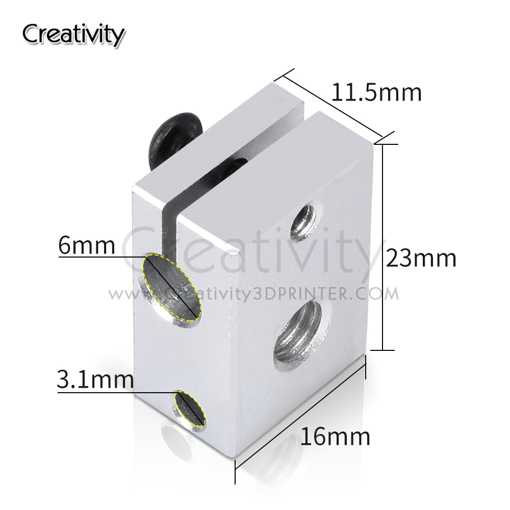 V6 PT100 Heater Block Plated C - Direct Drive Extruder recension och pris